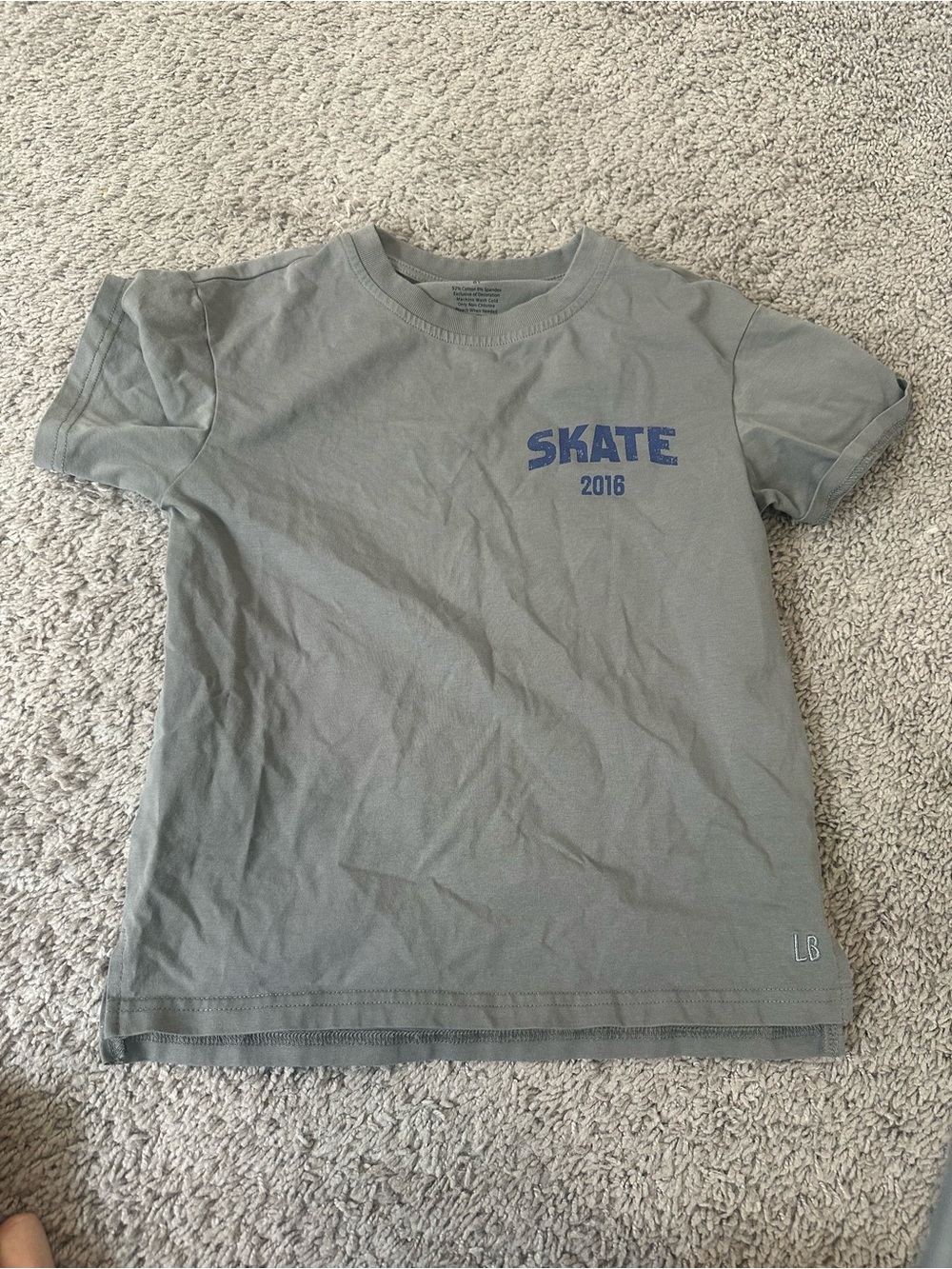 Little Bipsy Grey Tee with Blue 'SKATE 2016' Graphic